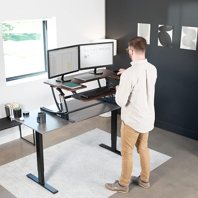 VIVO 42 inch Height Adjustable Stand Up Desk Converter (Black)