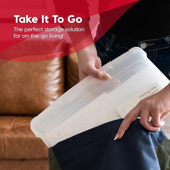 IRIS USA Board Game Storage Craft Organizer Box with Snap-Tight Latch Lid, 10-Pack Portable Plastic Case Bin for Puzzles, Magazines, Hobbies, Art Supplies, Fits 8.5" x 11" & A4 Papers, Slim, Clear