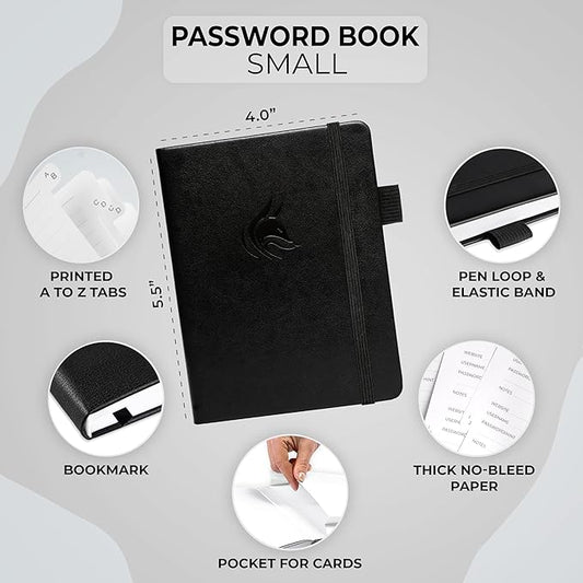 Clever Fox Password Book with alphabetical tabs. Internet Address Organizer.....