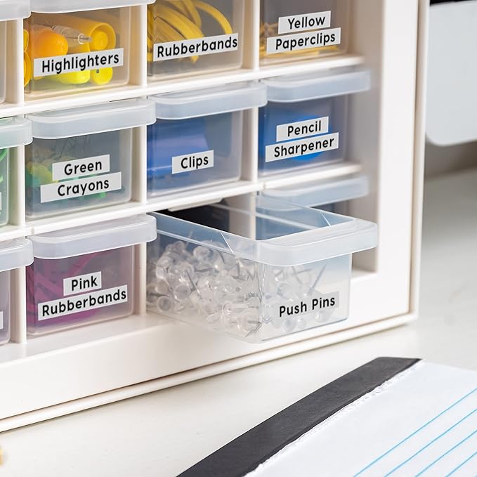 IRIS USA Small Drawer Organizer Storage, 16-Drawer Craft Cabinet for Screws Hardware Art Supplies Small Parts Nuts Bolts Nails Tool Container, Drink Packet and Water Flavor Packet Organizer, White