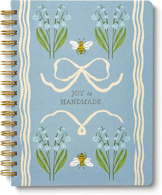 Compendium Spiral Notebook — Joy Is Handmade. — A Designer Spiral Notebook with 192 Lined Pages, College Ruled, 7.0"W x 9.25"H
