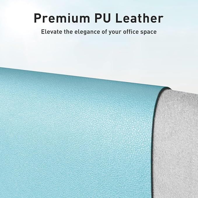 Aothia Large PU Leather Desk Pad Protector — Blue