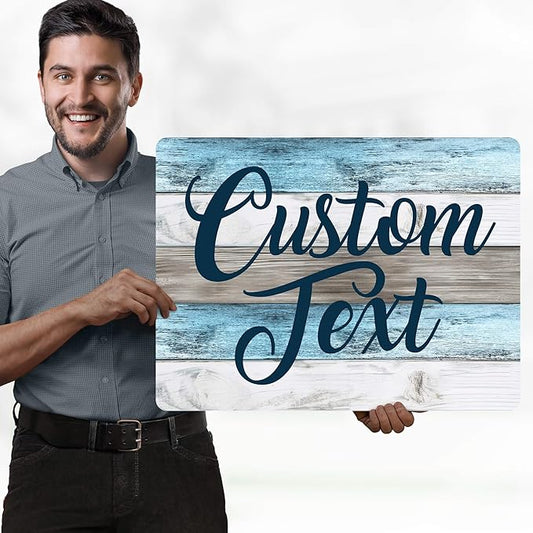 Custom Sign, Custom Street Sign, 11 Font Colors, 13 Font Styles, 4 Hole Options, 22 Sizes, 18x24 Inches, Rust Free DiBound, Fade Resistant, Made in USA by My Sign Center (Coastal)