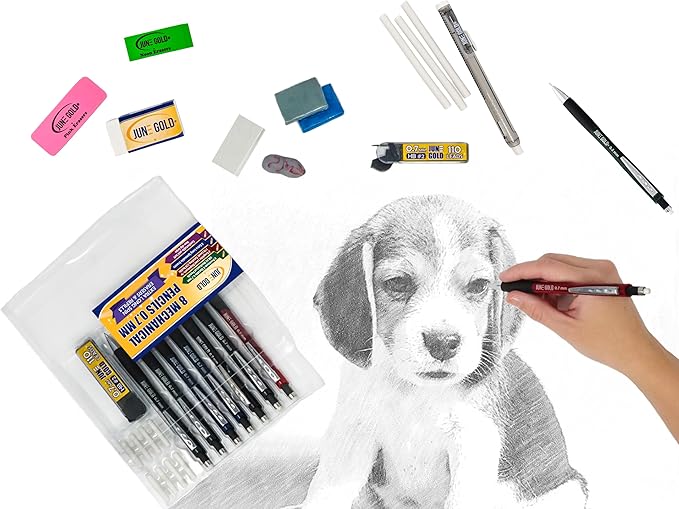 June Gold 640 Pieces, 0.5 mm HB #2 Lead Refills, 160 Pieces Per Dispenser, Fine Thickness, Break Resistant Lead/Graphite (Pack of 4 Dispensers)