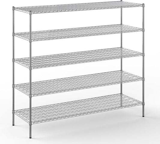 Regal Altair 24" Deep x 72" Wide x 64" Height Wire Shelving Kit | 5-Tier | NSF Commercial Storage Rack Unit