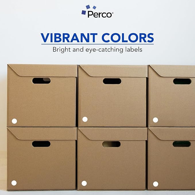 Perco White 1-Inch Perforated Circle Dot Sticker Labels — 10 Rolls, 10,000 Round Stickers — with Permanent Adhesive for Inventory Management, Color Coding, Garage Sales, Crafts—Made in USA