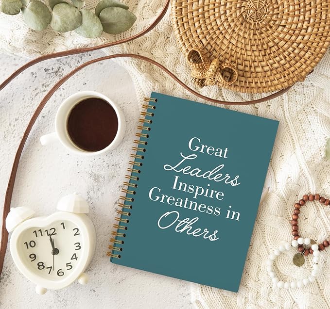 OXW Leadership Gifts Notebook Journal, Leader Gifts for Women Men, Meeting Notebook for Work, Thank You Gifts for Leader Boss Mentor Supervisor, Turquoise Spiral Notebook 5.5 x 8.3