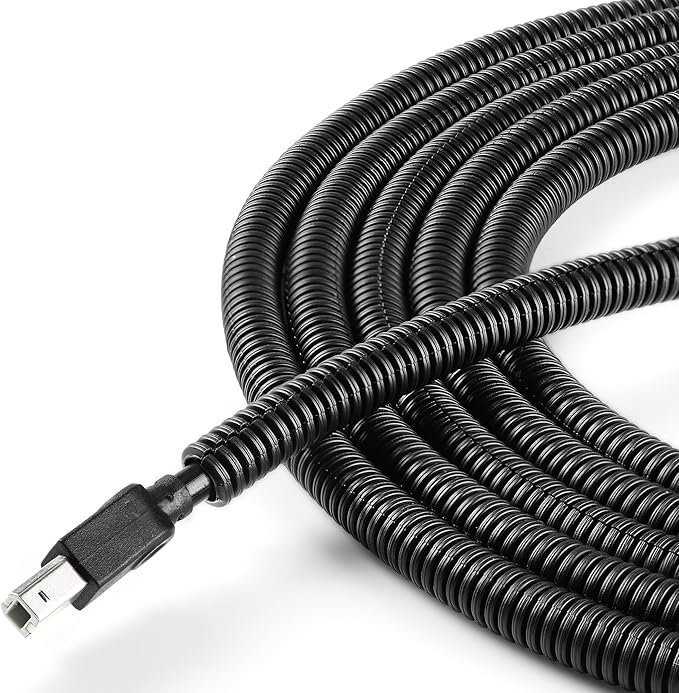 Split Wire Loom 1/4 Inch 6.6FT, YCLYC Wire Protector Tubing for Cords, Black Flexible Wire Conduit Cover, Cord Protectors from Pets No Chew Electric Wire Cover