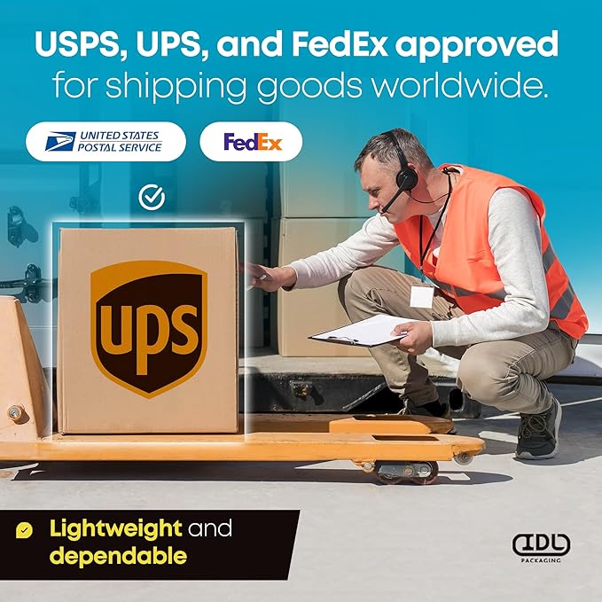 Medium Moving & Shipping Boxes 12 x 12 x 4 inches (5-Pack) - Extra Strength 200 lb vs Regular - Corrugated Durable Packaging Boxes - Medium Moving Box - Cardboard Packing Box by IDL Packaging