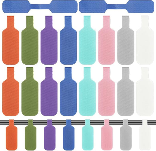 40 Pcs Cable Labels for Cords, 1.57× 0.78" 8 Colors Cord Labels for Electronics Reusable Cable Tags Writable Cord Label for Home Office Electronics, Computers Wire Management and Identification