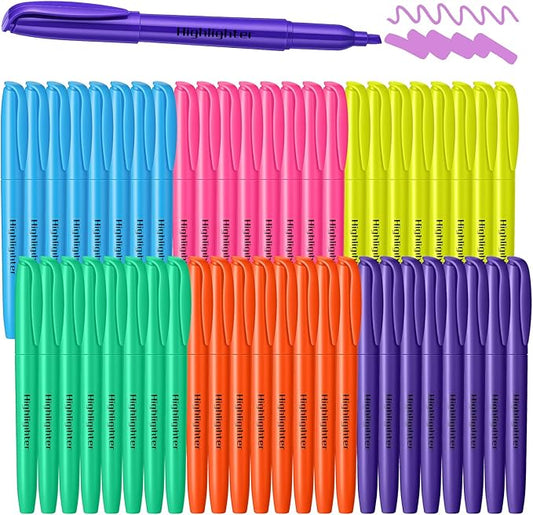 Meyeyaia highlighters bulk pack — chisel-tip fluorescent markers in 6 assorted colors, 150 total