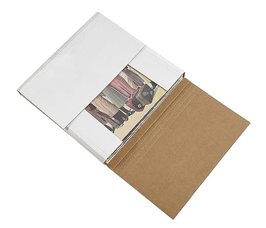 Tape Logic TLM752BF Easy-Fold Mailers, 7 1/2" x 5 1/2" x 2", White (Pack of 50)