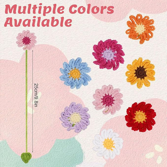 Crochet Bookmarks for Women & Book Lovers, Cute Flower Page Markers for Teachers Students, Handmade Reading Gifts for Valentine's Day, Easter, Teachers' Day, Graduation, Mother's Day, Birthdays (4)