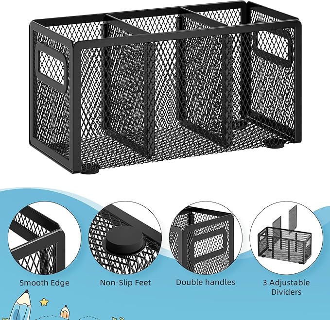 Marbrasse Mesh Pen Holder for Desk — Black