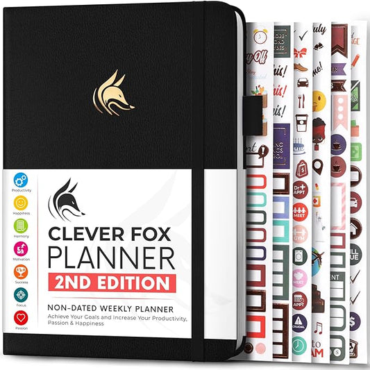 Clever Fox Planner 2nd Edition (Black, A5)