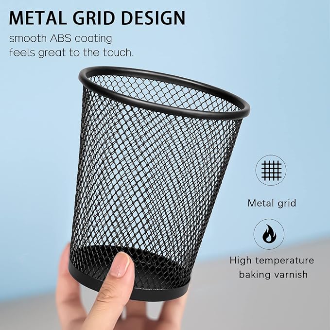 Gwybkq Mesh Metal Pen / Pencil Holder — 12-Pack