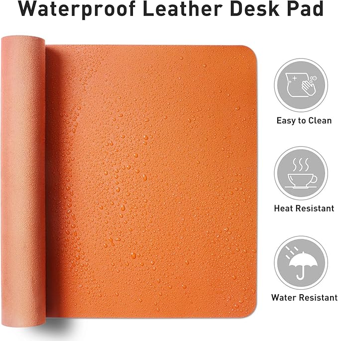 Aothia PU Leather Desk Pad — 23.6" × 13.7", Non-Slip