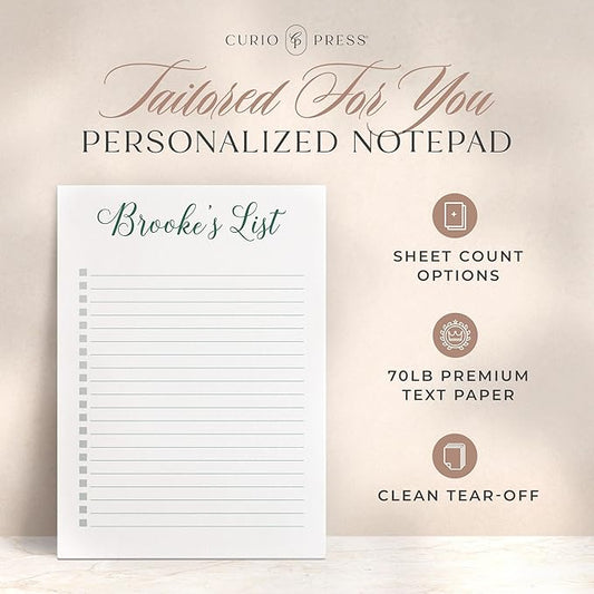 Personalized Notepads with Checkboxes, Personalized To Do Notepad, Personalized Stationery, Custom Checklist Notepad Daily Plan Task List, Daily List Notepad Personalized Memo Pads - To Do List Pad