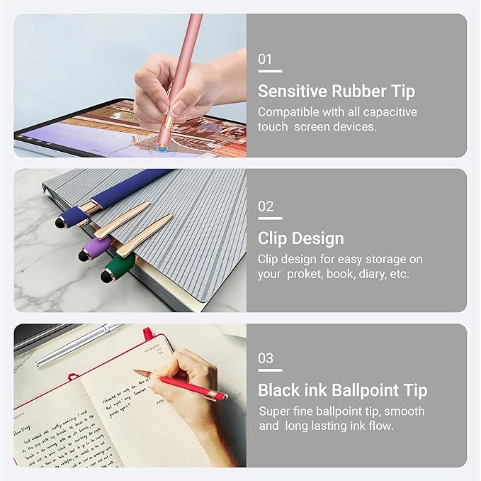 CRME Best Inspirational Pen Set Assorted Colors/Pens with Stylus Tips/Smooth Writing/Pen Clip Design Nurse Week & Graduation Inspirational Gift