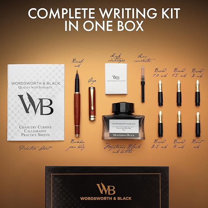 Wordsworth & Black Calligraphy Pen Gift Set (Black)