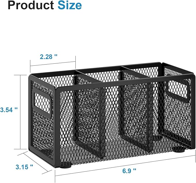 Marbrasse Mesh Pen Holder for Desk — Black