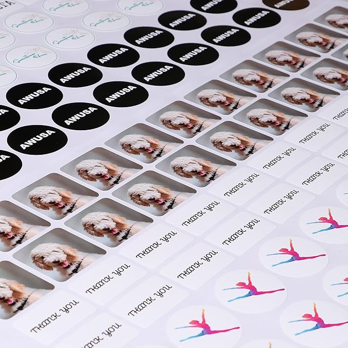 AHEADGOODS Custom Stickers - Personalized Labels, Customized Stickers with Any Design Image Logo Text, 100 Labels (Circle, 4.5"x4.5")