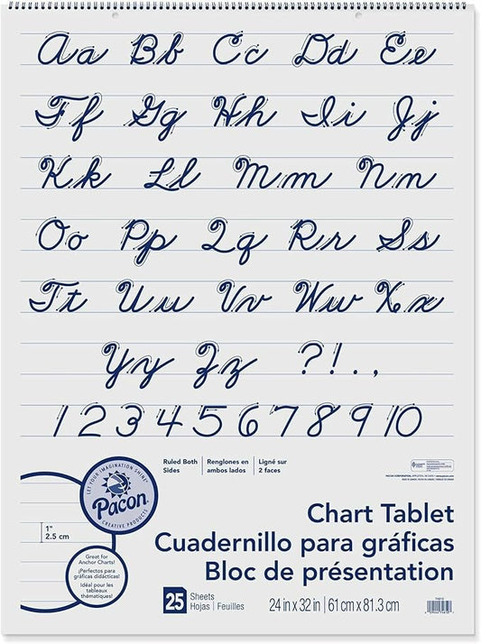 Pacon® Chart Tablet, 24" x 32", 1" Ruled, 25 Sheets