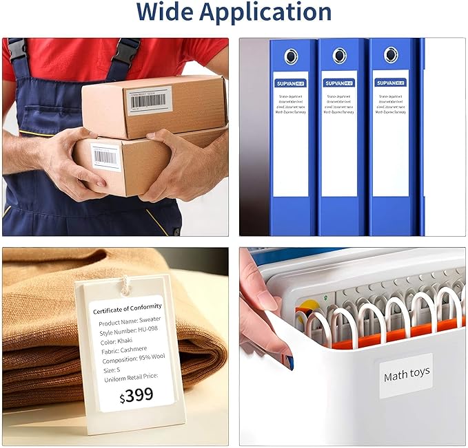 Risio Thermal Labels 2"x1.18"(50x30mm),220 Labels/Roll(10 Rolls),Waterproof, Oil-Resistant, Scratch-Resistant Thermal Label Paper,for Barcode/Address/Mailing/Logo/Business/Home