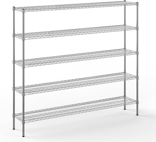 Regal Altair 14" Deep x 72" Wide x 64" Height Wire Shelving Kit | 5-Tier | NSF Commercial Storage Rack Unit