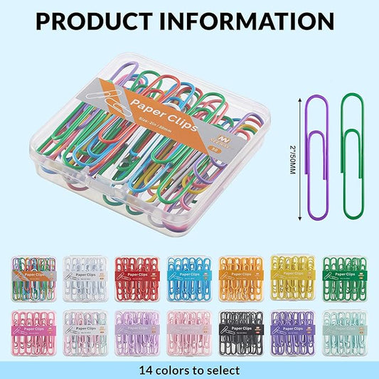 NEEWAY Colorful Large Paper Clips, 2 Inch Jumbo Paper Clips, 150 Count, 3 Pack of 50 (Multicolor)