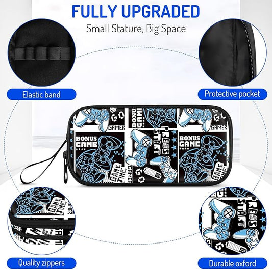 Fitvc Large Pencil Case for Boys,Gamer Boys Pencil Pouch for Kids Teens School,Large Capacity Pen Box Marker Organizer for School