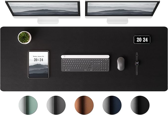 Aothia Leather Desk Pad Protector — Black