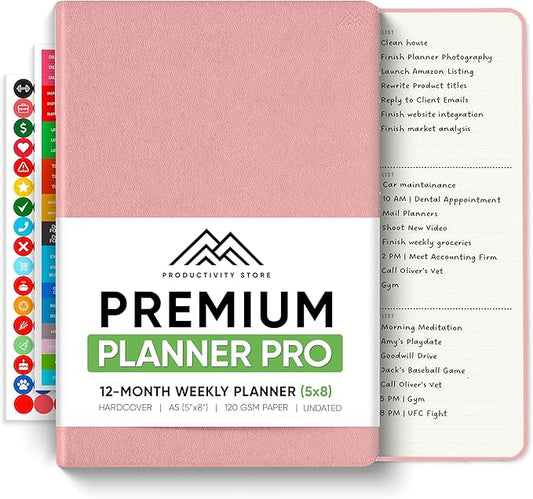 Productivity Store Pro Undated Planner — A5, Pink