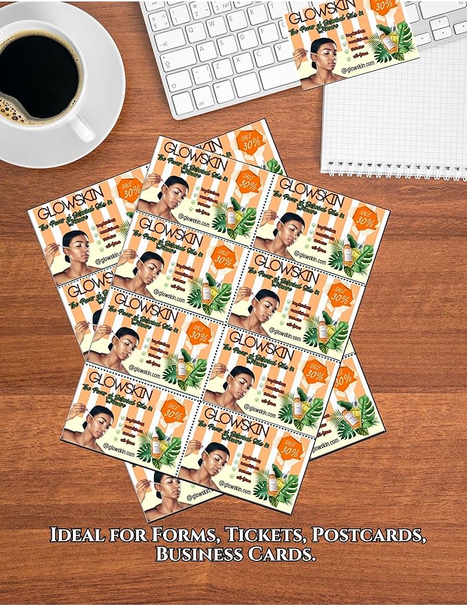 Limited Papers (TM) 8.5x11 Perforated Paper, 20/50 Pound, 75 GSM, Variety of Perforation Sizes and Colors, for Forms, Tickets, Postcards, Business Cards. (Grey, 8 up)