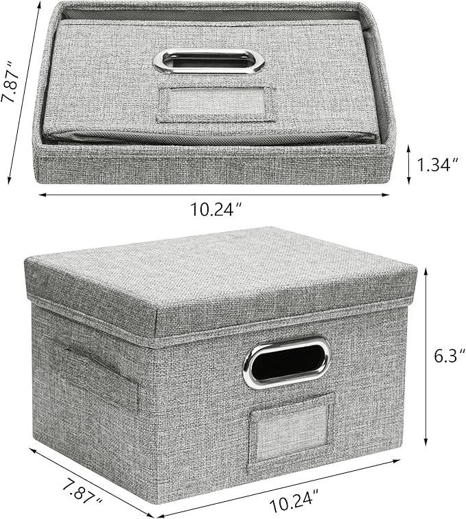 Remowith Greeting Card Organizer and Storage Box with 20 Pcs Adjustable Dividers, Storing Cards with 84 Pcs Labels Perfect for Storing Greeting Cards, Envelopes, Photos 2 Pack Grey