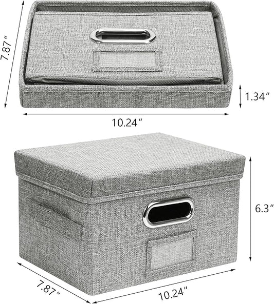 Remowith Greeting Card Organizer and Storage Box with 20 Pcs Adjustable Dividers, Storing Cards with 84 Pcs Labels Perfect for Storing Greeting Cards, Envelopes, Photos 2 Pack Grey