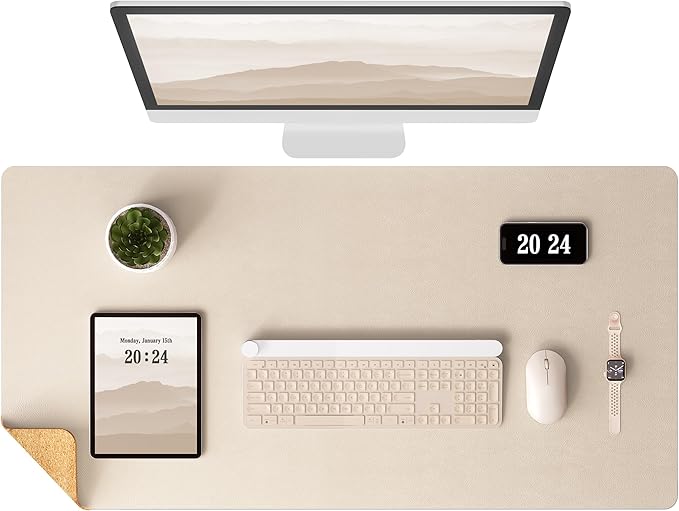 Aothia Dual-Sided Desk Mat — Beige
