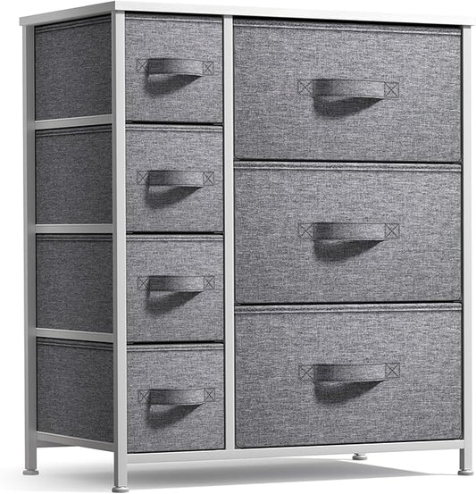 Sorbus Dresser with 7 Drawers - Chest Organizer Tower Unit with Steel Frame, Wood Top, Easy Pull Fabric Bins - Storage Furniture for Bedroom, Hallway, Closet & Office Organization