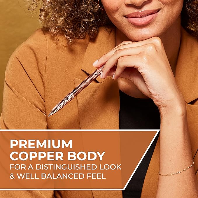 Sharpie S-Gel Gel Pen, Copper Metal Body, Medium Point (0.7mm), Black Ink, Includes 1 Pen and 1 Additional Ink Refill