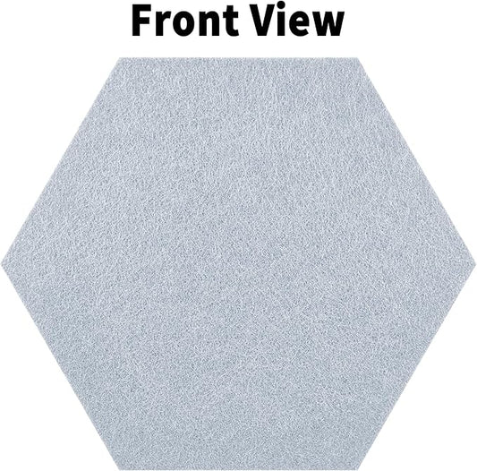 12'' Medium Hexagon Cork-Bulletin Board Tiles Adhesive 10PCS 12x10 inch Frameless Sticky Corkboard Hex Felt Pin Board for Office-Wall Decor, Removable Hexagonal Tack Pinboard with 30 Pushpins