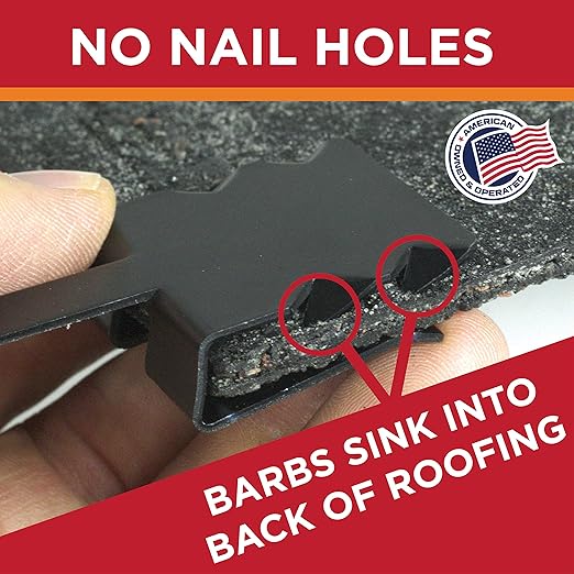 Grip Clip Roof Clips, Safe for Heat Tape, Electric Cable & Roof Heat Cable Installation, Prevents Roof Damage, Easy Nail-Free Outdoor Cable Clips, Your Ultimate Cable Clip (.325-25 Pack)
