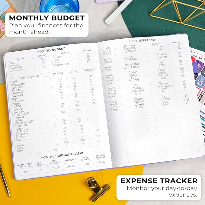 Clever Fox Planner Pro Premium – Luxurious Weekly & Monthly Planner with Budget Organizer for Productivity & Goals, Undated, A4 (Lavender)