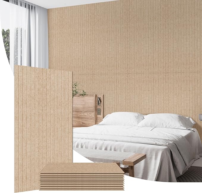 Olanglab Acoustic Wall Panels 10 Pack, 48 x 24 per Acoustic Panels Sound Absorbing, Decorative Sound Panels for Home Studio and Office, Khaki