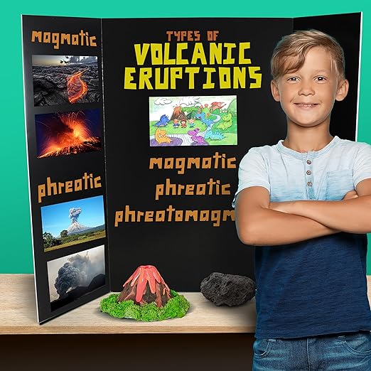 Flipside Products 36” x 48” Foam Project Boards for Presentations, Science Fair, School Projects, Event Displays and Trifold Picture Board - Black - 10 Pack