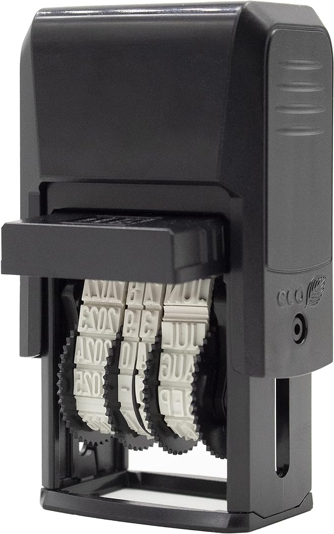 ZIGEL D50 Date Stamp with FAXED - Self Inking Date Stamp - Blue/Red
