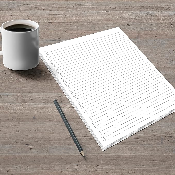 321Done Checklist To Do List Notepad - 50 Sheets (8.5" x 11") To-Do Checklist Tear Off Planning Pad, Large Letter Size - Made in the USA - Plain Gray