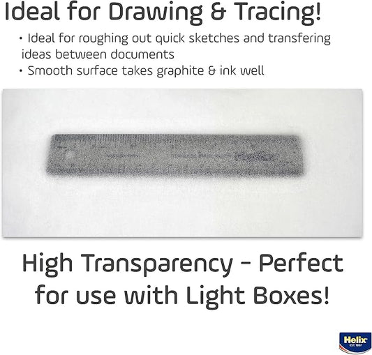 Helix - Sketch & Tracing Paper Roll - 18 Inch by 50 Yards - Transparent