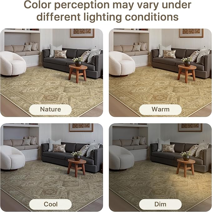 GENIMO Runner Rug 2x5 Non Slip Machine Washable Hallway Runner Rug, Low Pile Lightweight Rugs for Entryway, Hallway, Kitchen and Corridor, Tan Brown