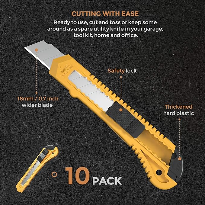Nicpro 10 Pack Utility Knife Set (10 Pack)